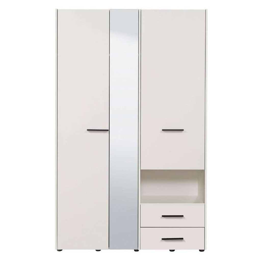 Mirrored Wardrobe With 3 Doors And 2 Drawers - Lima