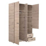 Mirrored Wardrobe With 3 Doors And 2 Drawers - Lima