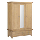 Mirrored Wardrobe With 3 Doors And 2 Drawers - Windsor