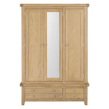 Mirrored Wardrobe With 3 Doors And 2 Drawers - Windsor