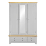 Mirrored Wardrobe With 3 Doors And 2 Drawers - Windsor
