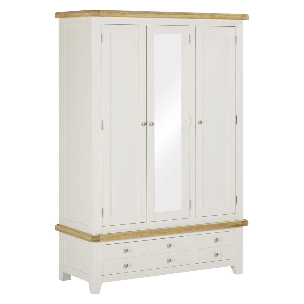 Mirrored Wardrobe With 3 Doors And 2 Drawers - Windsor