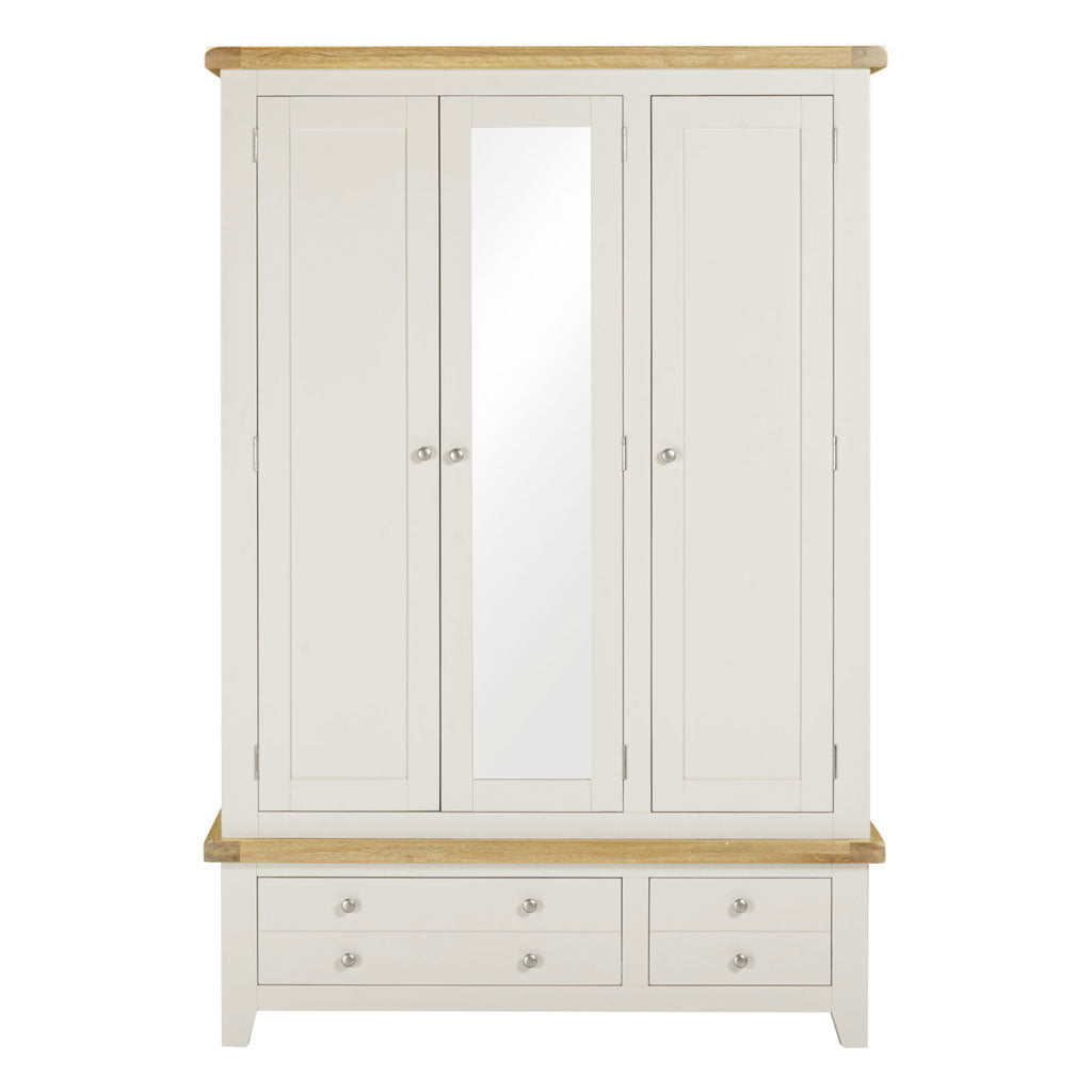 Mirrored Wardrobe With 3 Doors And 2 Drawers - Windsor