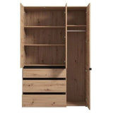 Mirrored Wardrobe With 3 Doors And 3 Drawers - Kyle
