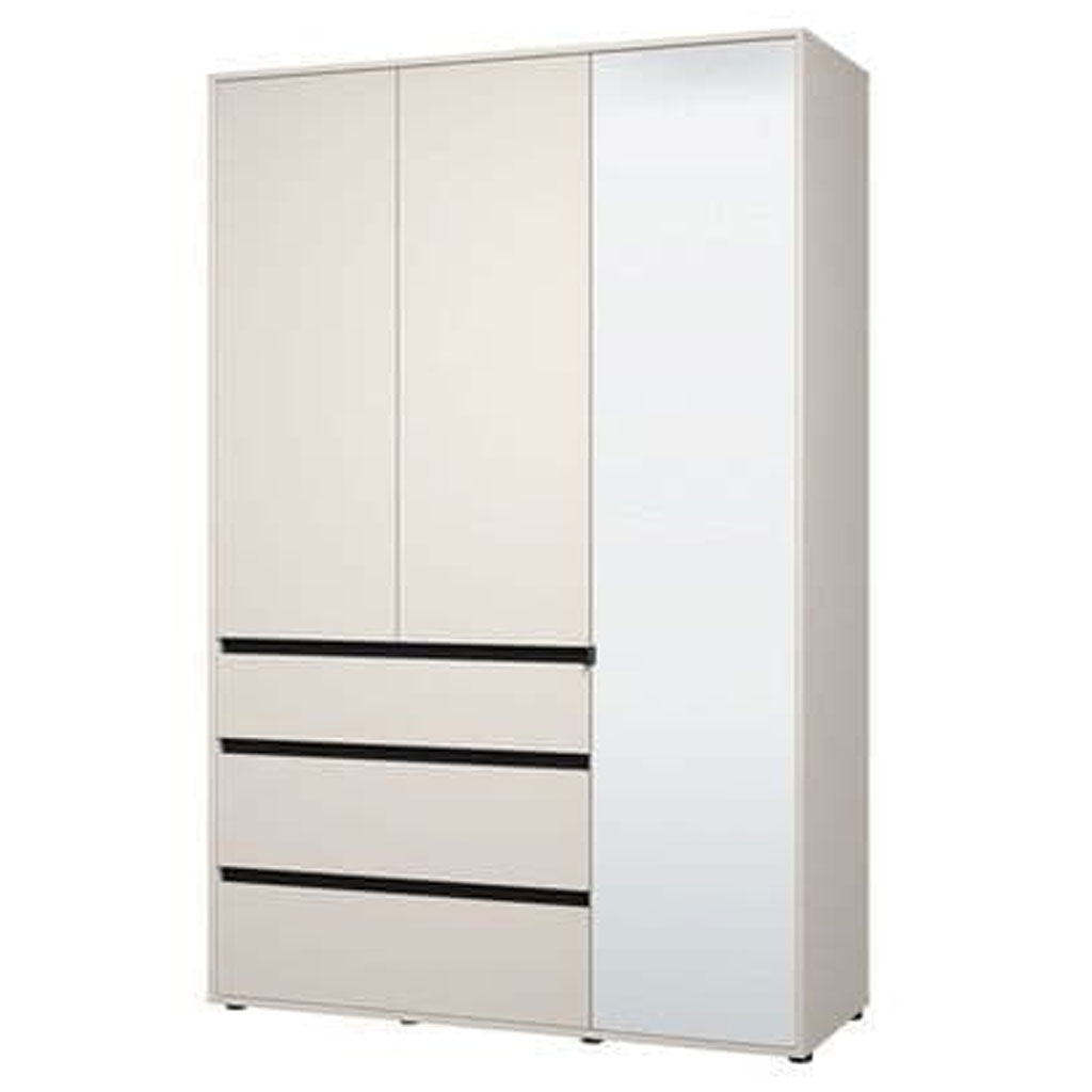 Mirrored Wardrobe With 3 Doors And 3 Drawers - Kyle