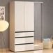 Mirrored Wardrobe With 3 Doors And 3 Drawers - Kyle