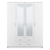 Mirrored Wardrobe With 4 Doors And 2 Drawers - Keene