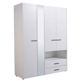 Mirrored Wardrobe With 4 Doors And 2 Drawers - Lima