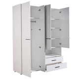 Mirrored Wardrobe With 4 Doors And 2 Drawers - Lima