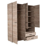 Mirrored Wardrobe With 4 Doors And 2 Drawers - Lima