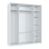 Mirrored Wardrobe With 4 Doors And 2 Drawers - Redmond