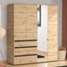 Mirrored Wardrobe With 4 Doors And 3 Drawers - Kyle