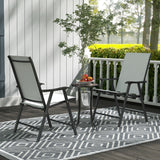 Mosaic Ceramic Tile Top Garden Bistro Table Round - Velmora