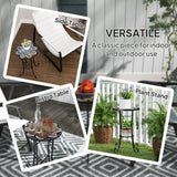 Mosaic Ceramic Tile Top Garden Bistro Table Round - Velmora