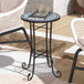 Mosaic Ceramic Tile Top Garden Bistro Table Round - Velmora