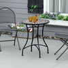 Mosaic Ceramic Top Outdoor Garden Patio Side Table Round - Velmora