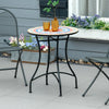 Mosaic Ceramic Top Outdoor Garden Patio Side Table Round - Velmora