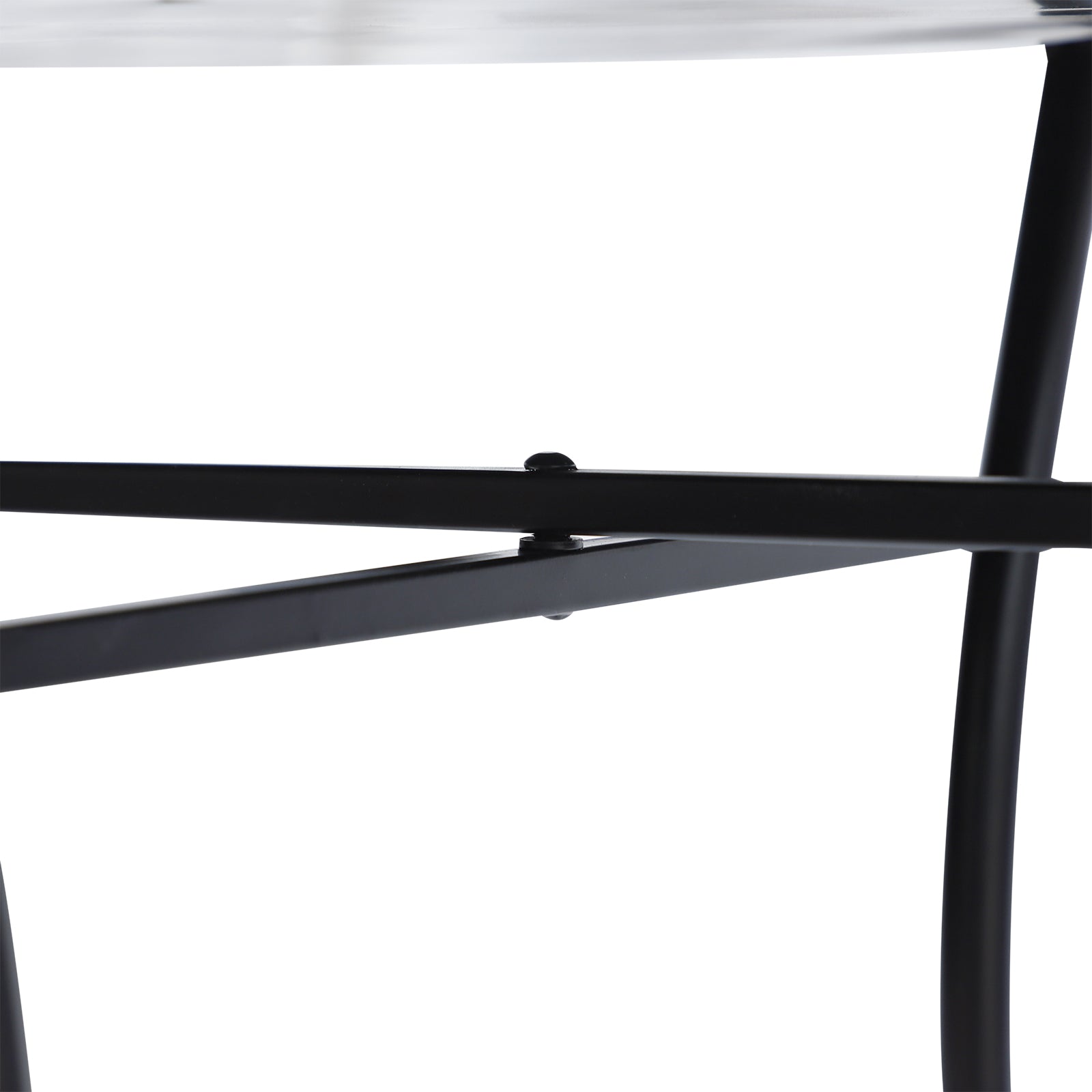 Mosaic Ceramic Top Outdoor Garden Patio Side Table With Black Frame Round - Velmora