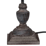 Neutral Linen Shade Table Lamp Grey Washed Wooden Base - Incia