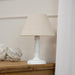 Oatmeal Linen Shade Table Lamp With White Washed Wooden Base - Cyrene