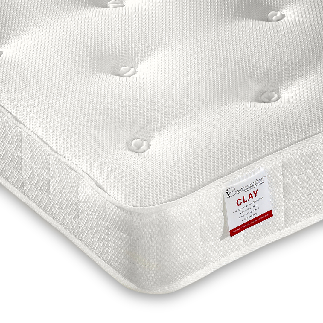 Orthopaedic Low Profile Open Coil Sprung Single Mattress - Clay