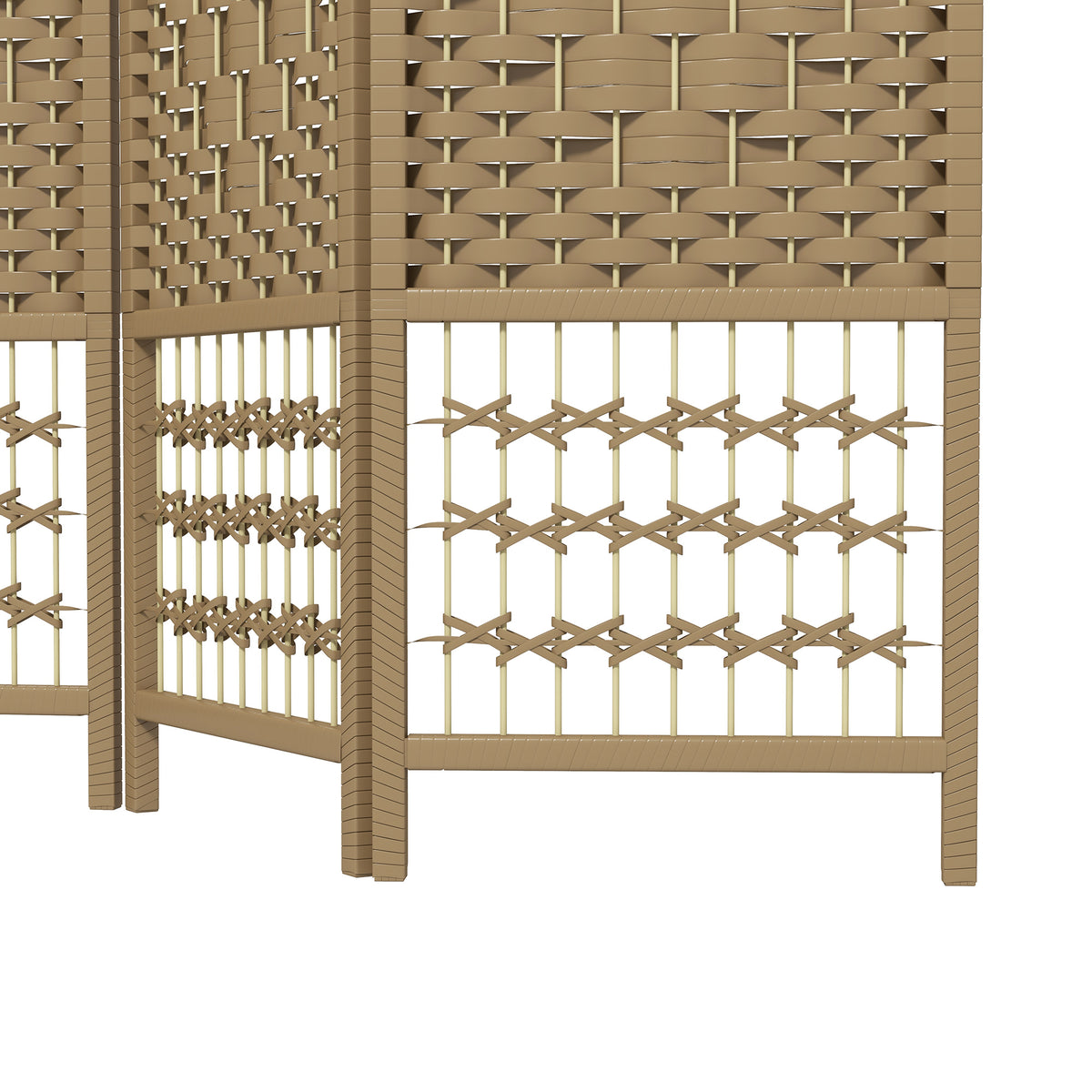 Paper Rope 3 Panel Folding Room Divider 120cm Wide - Velmora