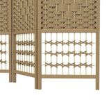 Paper Rope 3 Panel Folding Room Divider 120cm Wide - Velmora