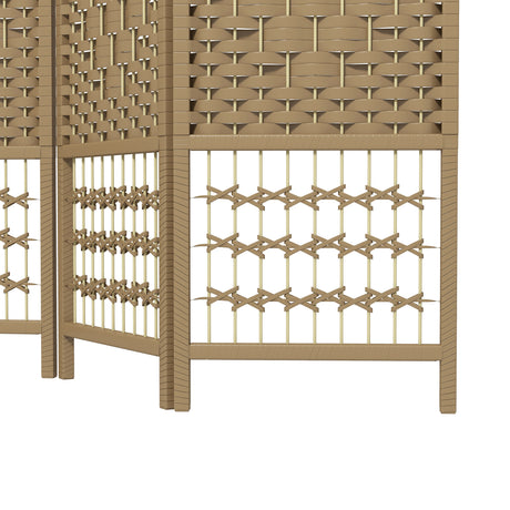 Paper Rope 3 Panel Folding Room Divider 120cm Wide - Velmora