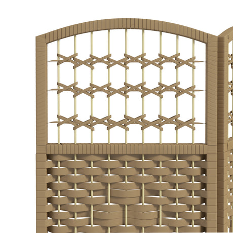 Paper Rope 3 Panel Folding Room Divider 120cm Wide - Velmora