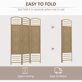 Paper Rope 3 Panel Folding Room Divider 120cm Wide - Velmora