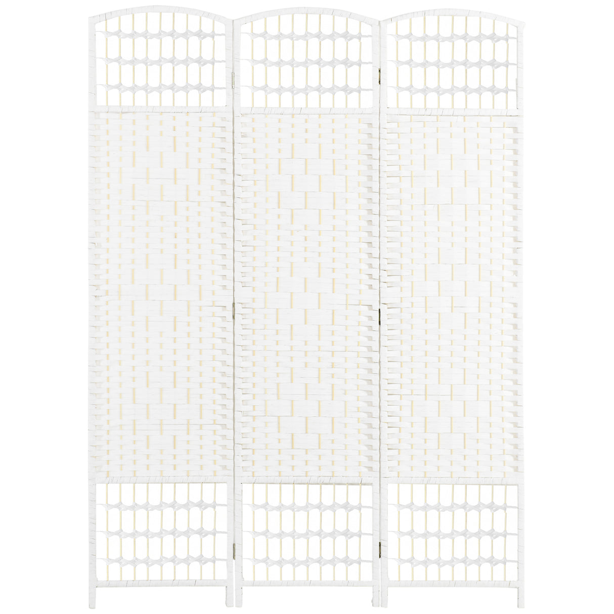 Paper Rope 3 Panel Folding Room Divider 120cm Wide - Velmora