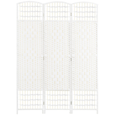 Paper Rope 3 Panel Folding Room Divider 120cm Wide - Velmora