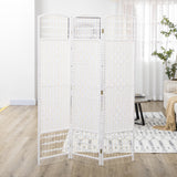 Paper Rope 3 Panel Folding Room Divider 120cm Wide - Velmora