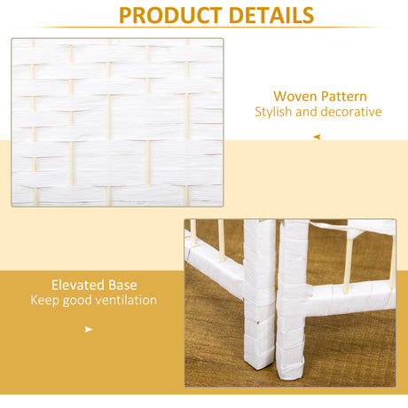 Paper Rope 3 Panel Folding Room Divider 120cm Wide - Velmora