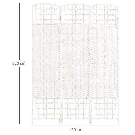 Paper Rope 3 Panel Folding Room Divider 120cm Wide - Velmora