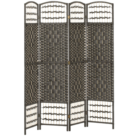 Paper Rope 4 Panel Folding Room Divider 160cm Wide - Velmora