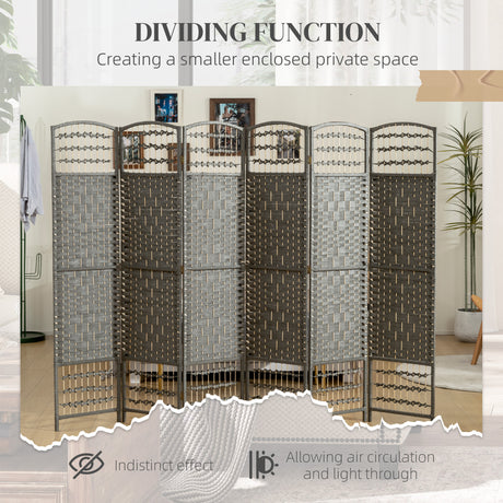 Paper Rope 4 Panel Folding Room Divider 160cm Wide - Velmora
