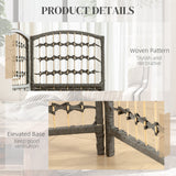 Paper Rope 4 Panel Folding Room Divider 160cm Wide - Velmora