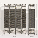 Paper Rope 4 Panel Folding Room Divider 160cm Wide - Velmora