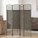 Paper Rope 4 Panel Folding Room Divider 160cm Wide - Velmora