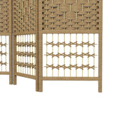 Paper Rope 4 Panel Folding Room Divider 160cm Wide - Velmora