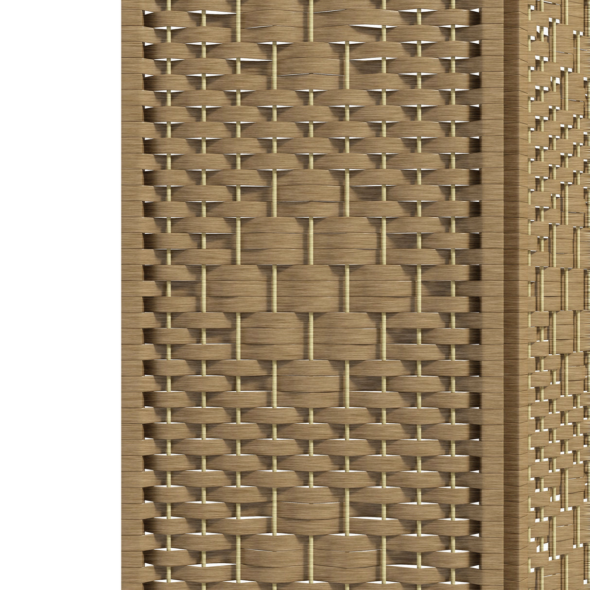 Paper Rope 4 Panel Folding Room Divider 160cm Wide - Velmora