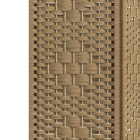 Paper Rope 4 Panel Folding Room Divider 160cm Wide - Velmora