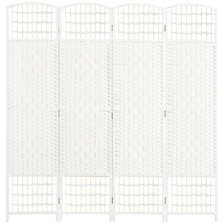 Paper Rope 4 Panel Folding Room Divider 160cm Wide - Velmora