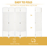 Paper Rope 4 Panel Folding Room Divider 160cm Wide - Velmora