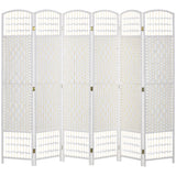 Paper Rope 6 Panel Folding Room Divider 240cm Wide - Velmora