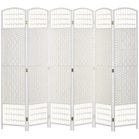 Paper Rope 6 Panel Folding Room Divider 240cm Wide - Velmora