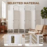 Paper Rope 6 Panel Folding Room Divider 240cm Wide - Velmora