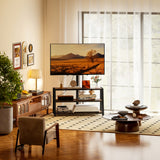 Particle Board TV Stand 108cm Wide With Bracket - Velmora