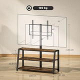 Particle Board TV Stand 108cm Wide With Bracket - Velmora